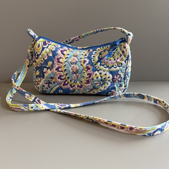 Vera Bradley Handbags - Vera Bradley Capri Blue Crossbody Shoulder Bag Purse Paisley Small Cotton